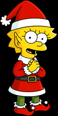 Santa Lisa Simpson Blank Meme Template