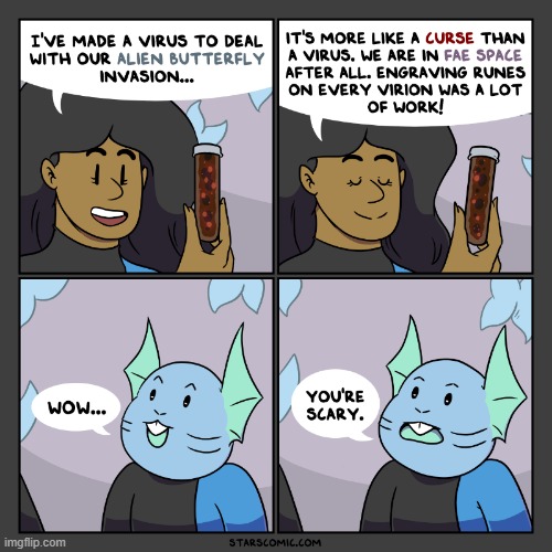 image tagged in stars,fairies,butterflies,virus,curse,scary | made w/ Imgflip meme maker