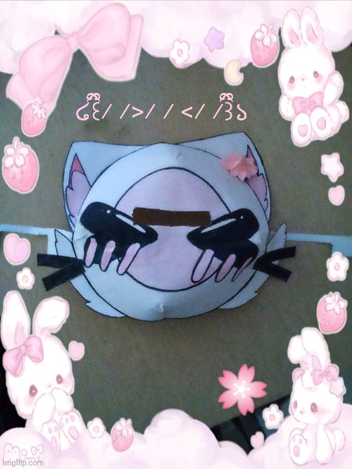 I made a Japan countryball mask (///>///<///) | image tagged in countryballs,japan,kawaii,cute,fun,cats | made w/ Imgflip meme maker