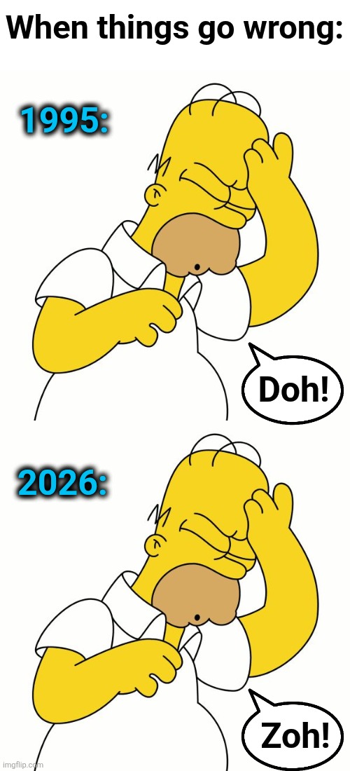NOTHING that Zohran has promised will work out well | When things go wrong:; 1995:; Doh! 2026:; Zoh! | image tagged in doh,zoh,memes,zohran mamdani,democrats,socialism | made w/ Imgflip meme maker