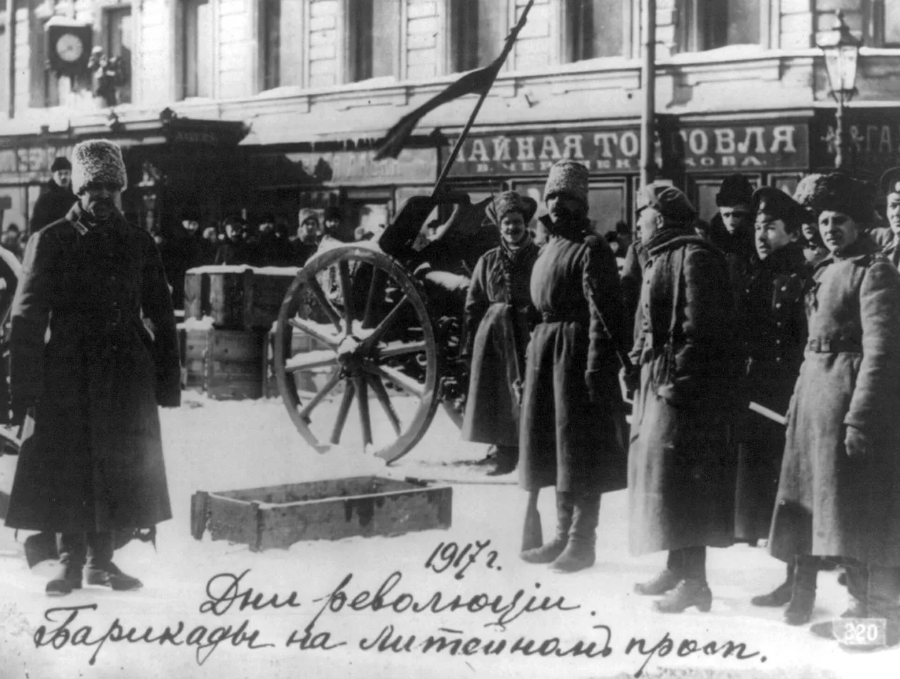 Soldiers Barricade in Petrograd Blank Meme Template