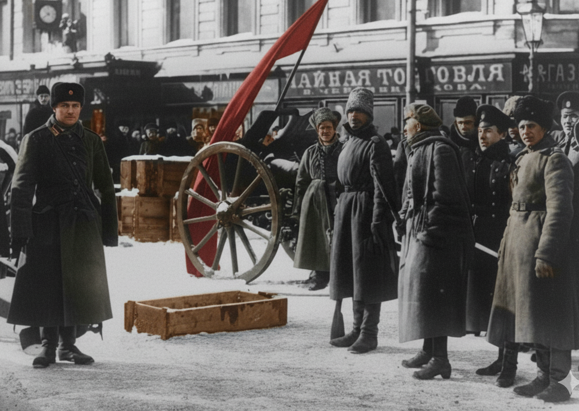 2017 Petrograd Soldier Barricade Blank Meme Template