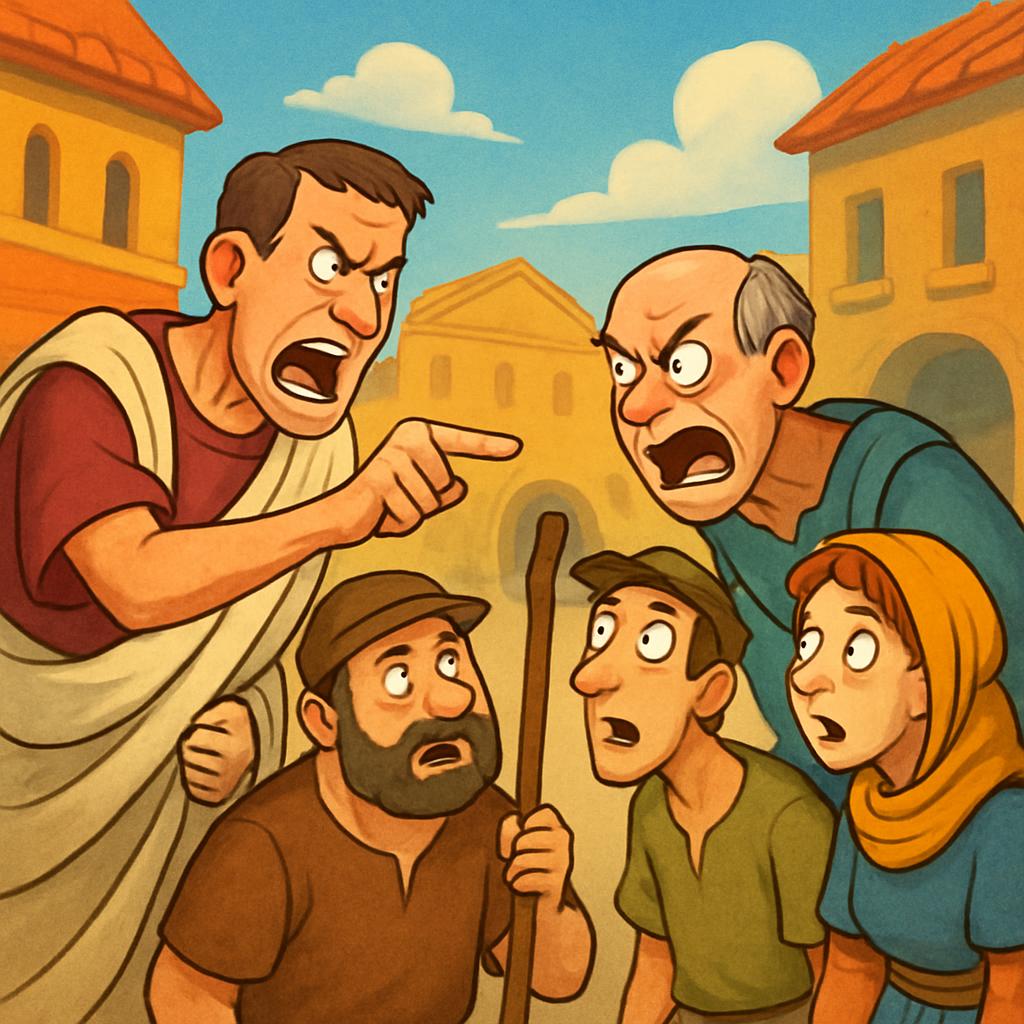 Flavius and Murellus yell at the commoners Blank Meme Template