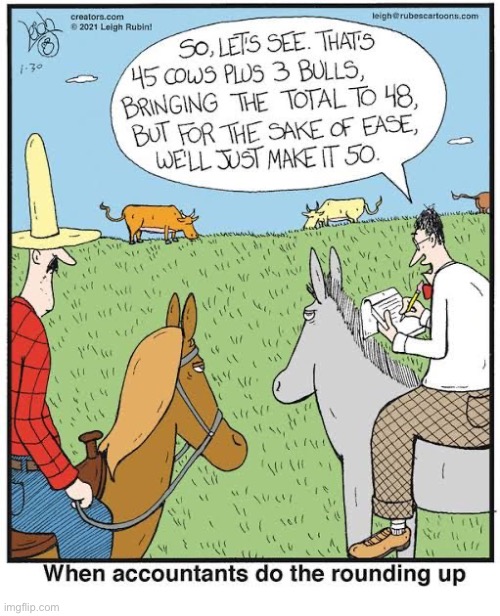 Rubes | image tagged in comics,rubes,cattle,roundup,accountant,numbers | made w/ Imgflip meme maker