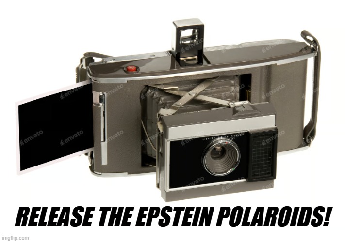 RELEASE THE EPSTEIN POLAROIDS! | image tagged in jeffrey epstein,trump,camera,photograph,picture,corruption | made w/ Imgflip meme maker