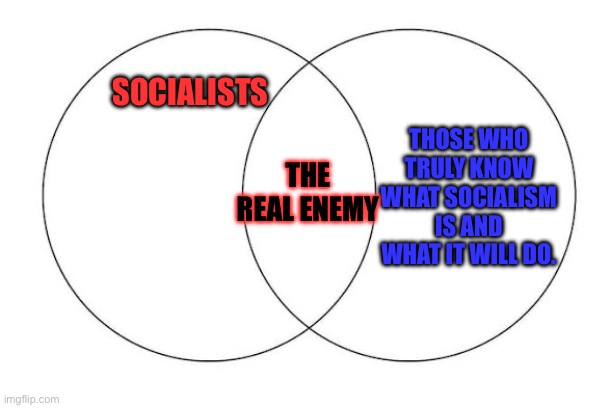 SOCIALISTS; THOSE WHO TRULY KNOW WHAT SOCIALISM IS AND WHAT IT WILL DO. THE REAL ENEMY | made w/ Imgflip meme maker
