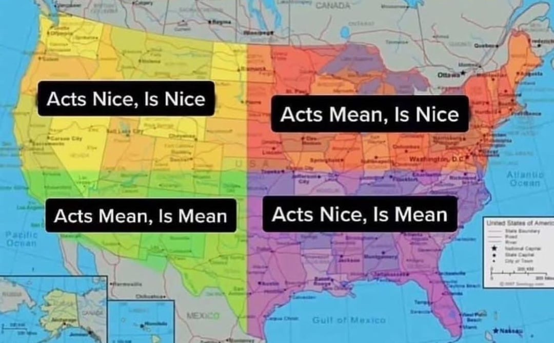 acts mean is nice map Blank Meme Template