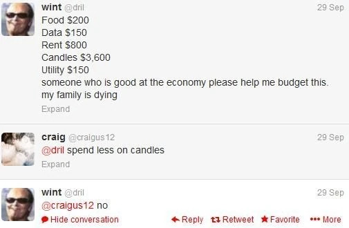 Dril Tweet Spend Less on Candles Blank Meme Template