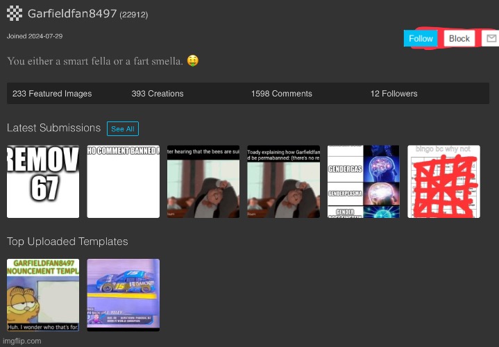 Garfieldfan8497 is not Garfieldfan8495 Blank Meme Template