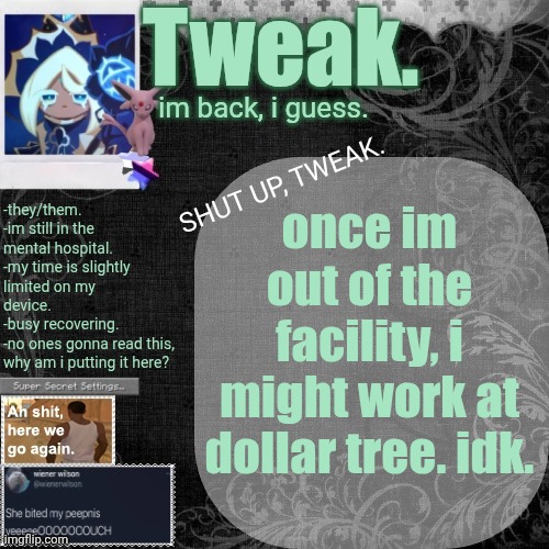 the 29th announcement template. | once im out of the facility, i might work at dollar tree. idk. | image tagged in the 29th announcement template | made w/ Imgflip meme maker