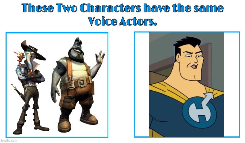 Jess Harnell 2 | image tagged in same voice actor,jess harnell,drawn together,ratchet and clank,comedy central,playstation | made w/ Imgflip meme maker