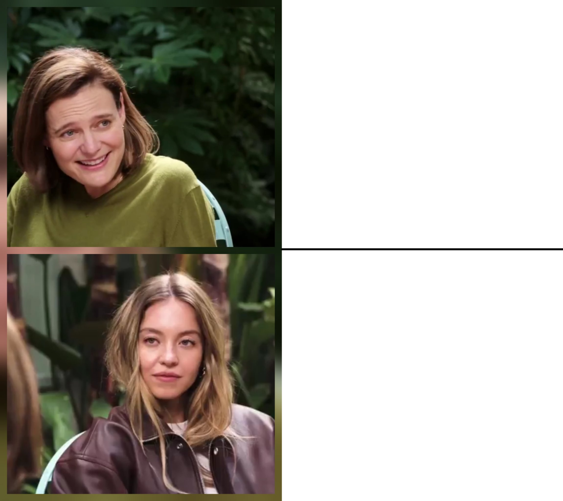 Sydney Sweeney Interview Blank Meme Template