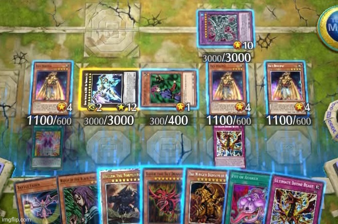 The 3 Egyptian Gods, all in one hand, just as planned | image tagged in yugioh,master duel,gaming,video games,nintendo switch,screenshot | made w/ Imgflip meme maker
