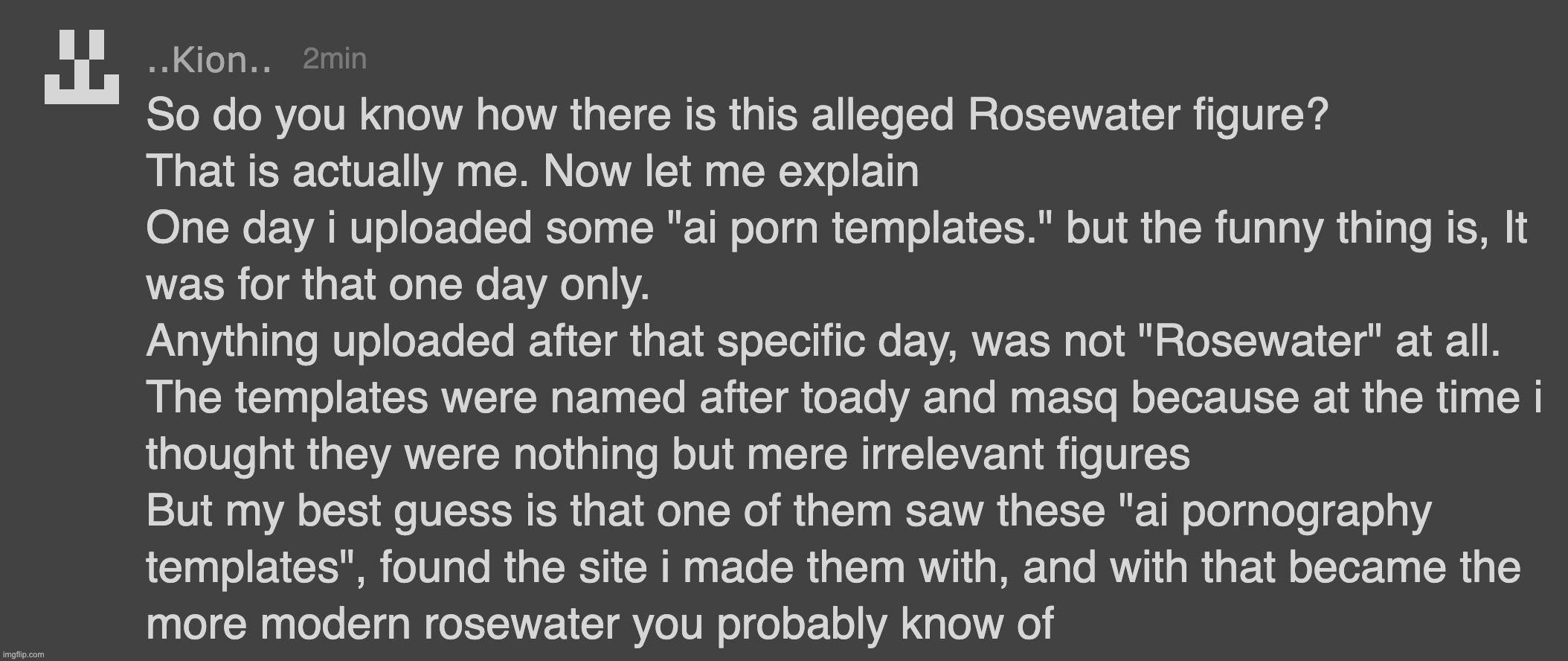 The REAL rosewater asked me to post this. | made w/ Imgflip meme maker