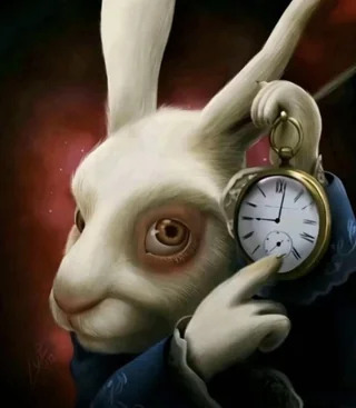 Rabbit with Clock Blank Meme Template