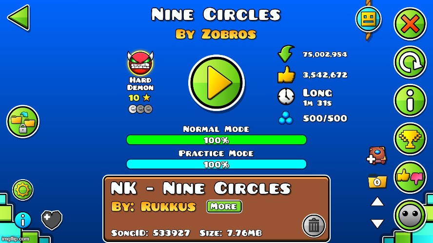 Yay! I beat my first Hard Demon! | image tagged in geometry dash | made w/ Imgflip meme maker