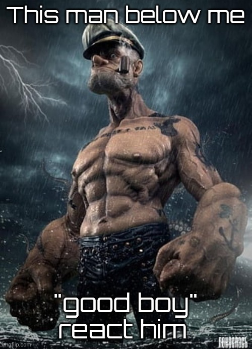 fish react meme template | This man below me; "good boy" react him | image tagged in fish react meme template | made w/ Imgflip meme maker