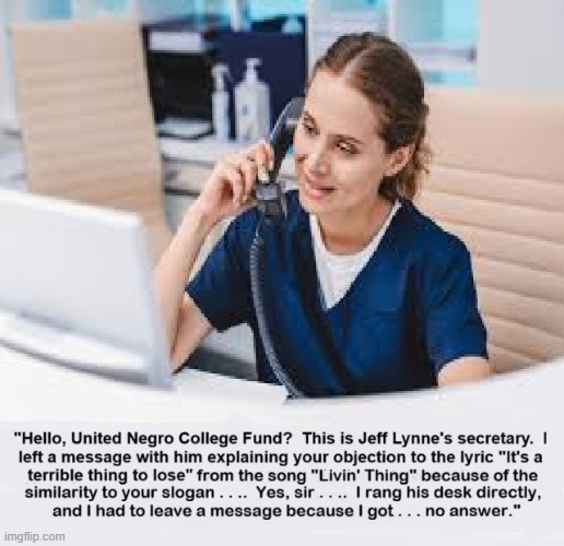 Livin' Thing - ELO - United Negro College Fund | image tagged in elo,jeff lynne,livin' thing,united negro college fund,a mind is a terrible thing to waste | made w/ Imgflip meme maker