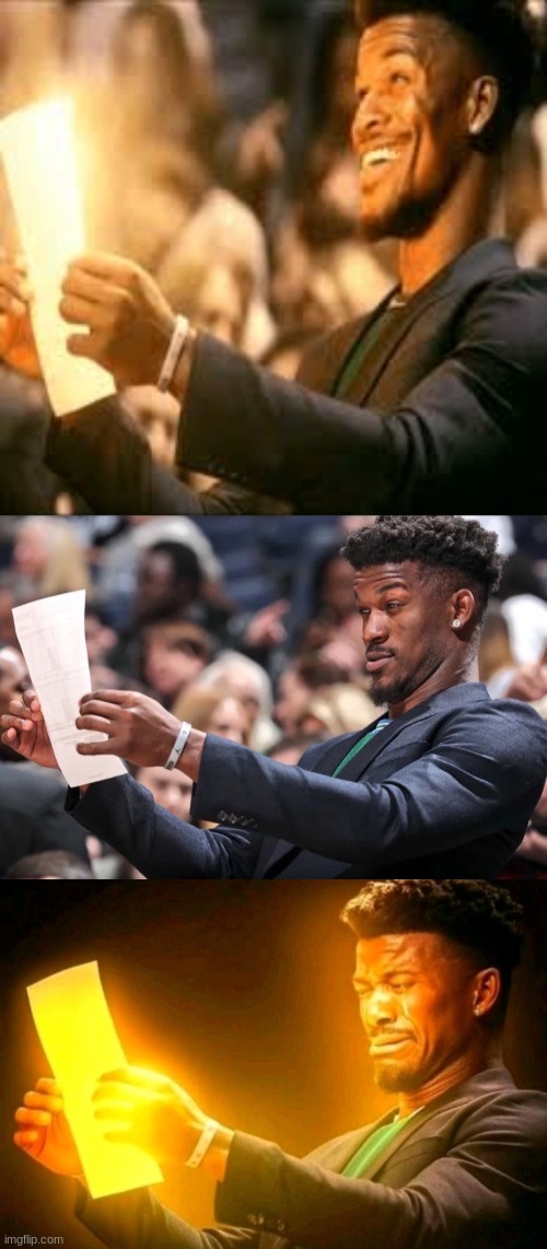 The jimmy butler of joy and whimsy. The jimmy butler of confusion and puzzlement. And the jimmy butler of despair and disbelief | image tagged in jimmy butler happy,jimmy butler,jimmy butler cringe | made w/ Imgflip meme maker