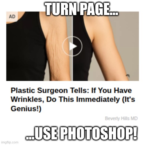 the real answer | TURN PAGE... ...USE PHOTOSHOP! | image tagged in the real answer | made w/ Imgflip meme maker