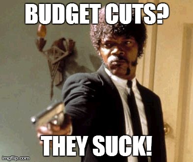 Say That Again I Dare You | BUDGET CUTS? THEY SUCK! | image tagged in memes,say that again i dare you | made w/ Imgflip meme maker