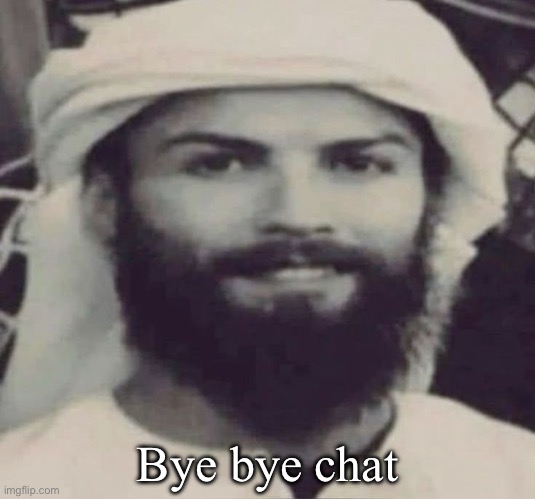 Muslimano Ronaldo | Bye bye chat | image tagged in muslimano ronaldo | made w/ Imgflip meme maker