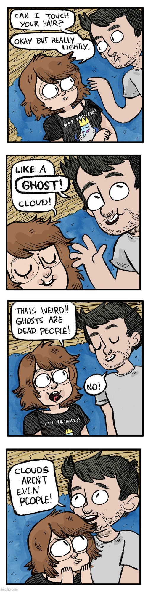 image tagged in hair,touch,cloud,ghosts,people,dead people | made w/ Imgflip meme maker