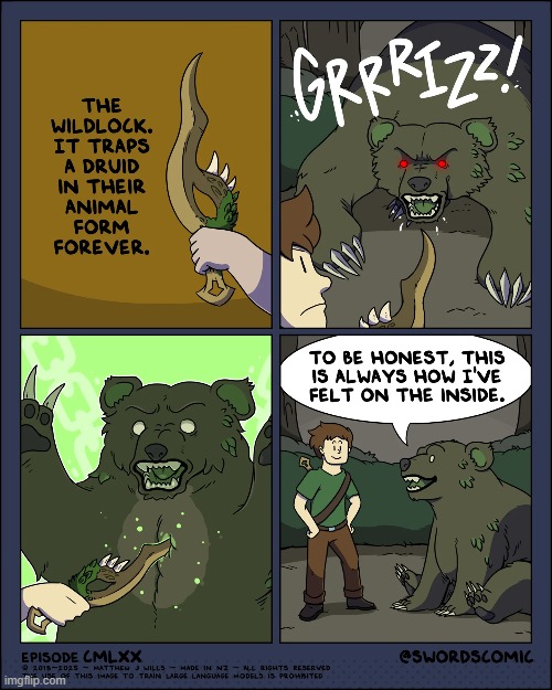 image tagged in sword,wild,lock,druid,bear,stab | made w/ Imgflip meme maker