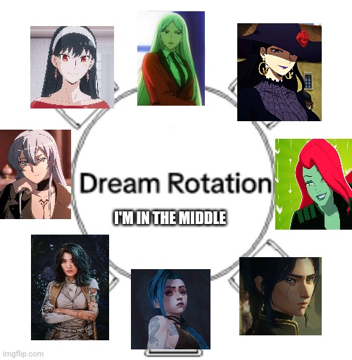 Wlw ;) | I'M IN THE MIDDLE | image tagged in dream blunt rotation | made w/ Imgflip meme maker