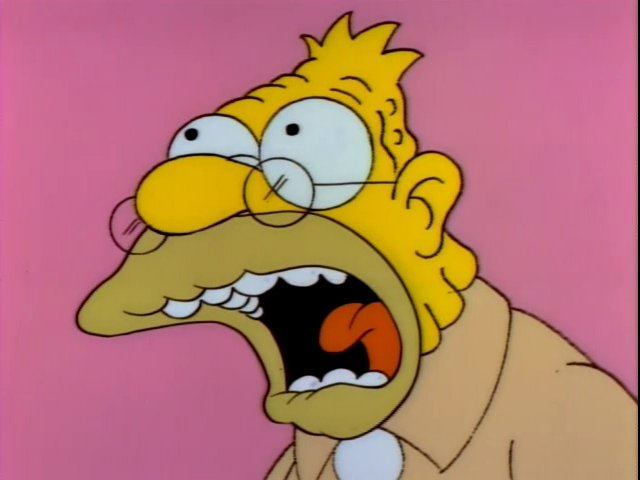 Simpsons grandpa evil Blank Meme Template
