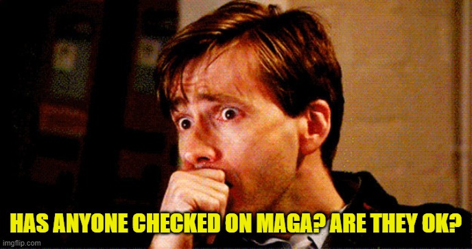 Concerned Look | HAS ANYONE CHECKED ON MAGA? ARE THEY OK? | image tagged in concerned look | made w/ Imgflip meme maker