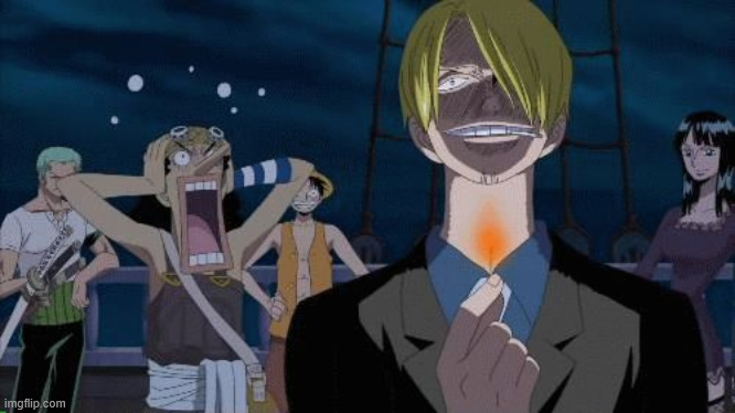 Sanji Evil Smirk | image tagged in sanji evil smirk | made w/ Imgflip meme maker