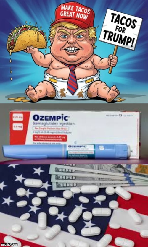 TACOS FOR TRUMP | image tagged in taco,trump,maga,fat,obese,ozempic | made w/ Imgflip meme maker
