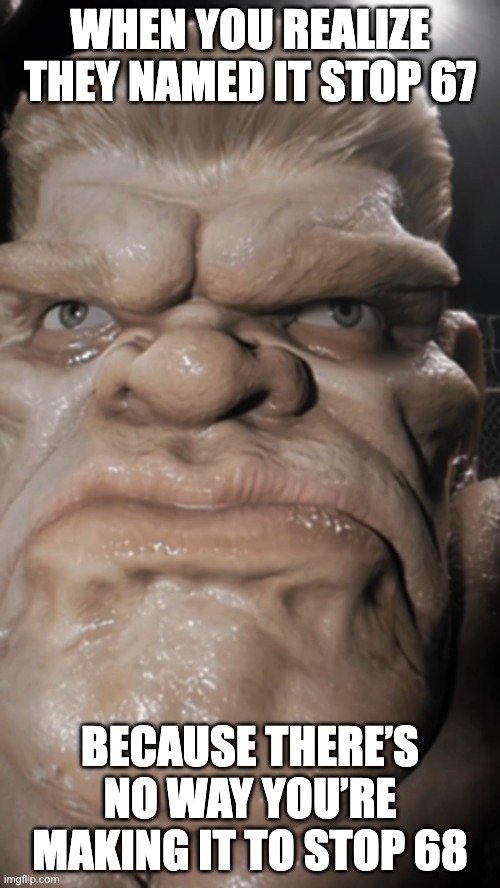 stop 67 | WHEN YOU REALIZE THEY NAMED IT STOP 67; BECAUSE THERE’S NO WAY YOU’RE MAKING IT TO STOP 68 | image tagged in donny bravo | made w/ Imgflip meme maker