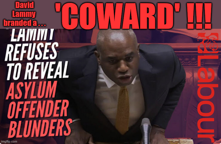 David Lammy branded a 'COWARD' for failing to reveal Asylum Offender Blunders - PMQ's 5-11-25 | 'COWARD' !!! David
Lammy 
branded a . . . #Immigration #Starmerout #Labour #KeirStarmer #labourisdead #nevervotelabour #Antisemitism #Savile #Paedo #Worboys #GroomingGangs #Paedophile #IllegalImmigration #Immigrants #Invasion #StarmerResign #strikes #DigitalID #ID 
Starmerout Labour Starmer Mandelson Rayner Blair KeirStarmer labourisdead Illegal Immigration Immigrants Invasion StarmerResign Island of strangers Lucy Connolly Two-Tier Justice Andy Burnham Hadush Kebatu Iranian immigrant | image tagged in starmerout labour starmer,illegal immigration immigrants invasion,starmerresign island of strangers,hadush kebatu,coward lammy | made w/ Imgflip meme maker