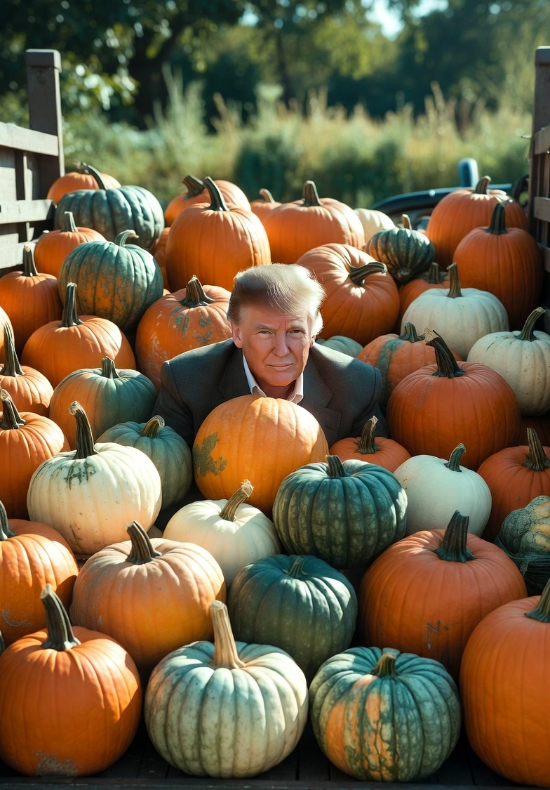 Donald Trump pumpkin truck Blank Meme Template