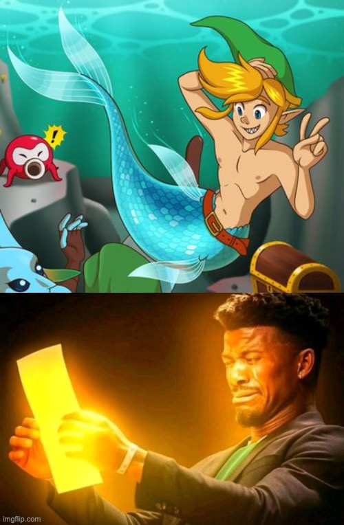 when did this happen | image tagged in link merman,jimmy butler cringe | made w/ Imgflip meme maker