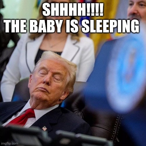 Trump | SHHHH!!!!
THE BABY IS SLEEPING | made w/ Imgflip meme maker