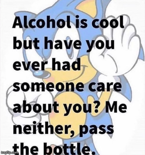 drownin in a Hennessy bottleeee | image tagged in sonic,depression,funny,alcohol,alcohaulic,sad | made w/ Imgflip meme maker