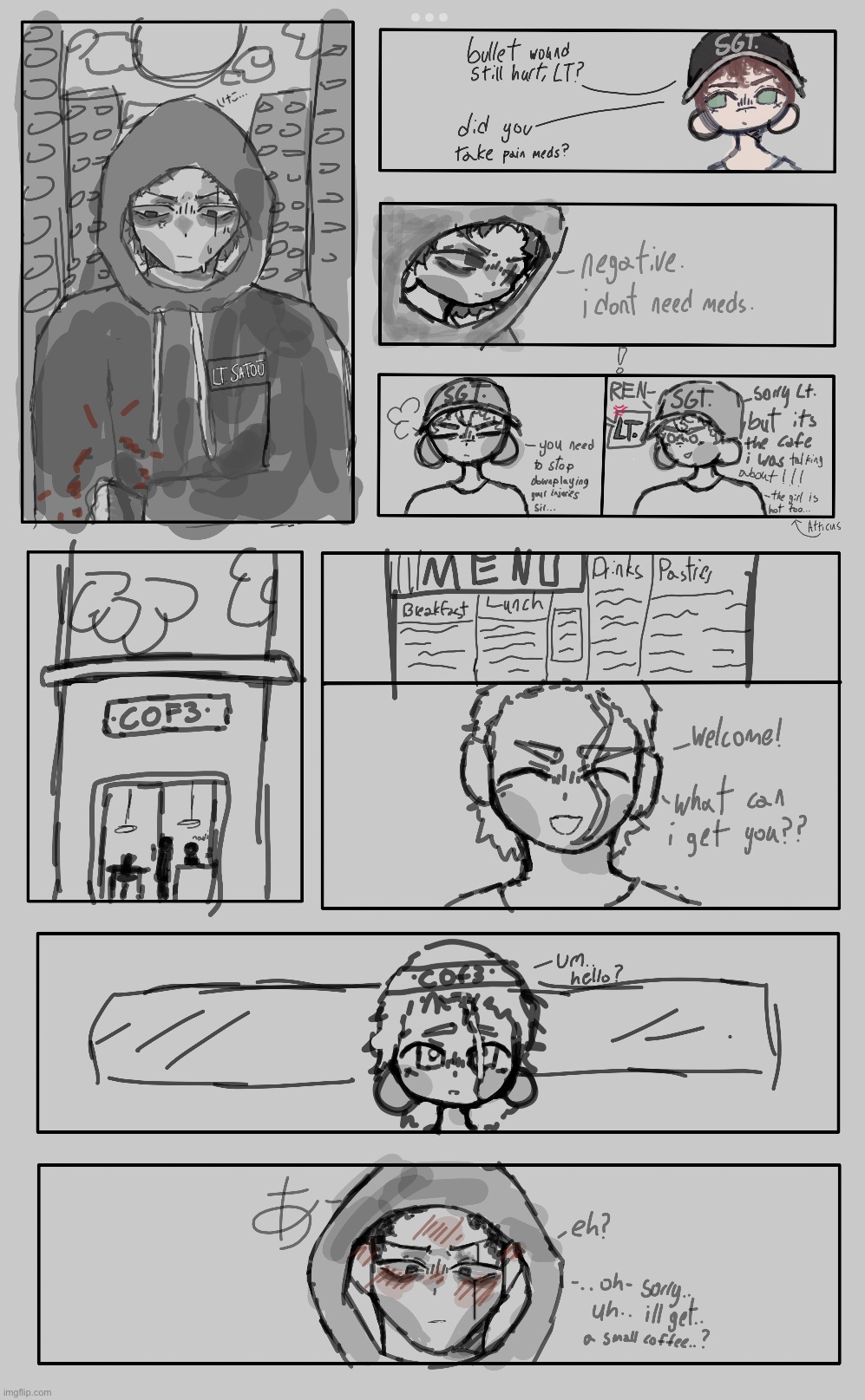 comic. (how Ren and Navi met / sketch) | image tagged in drawing,stuff | made w/ Imgflip meme maker