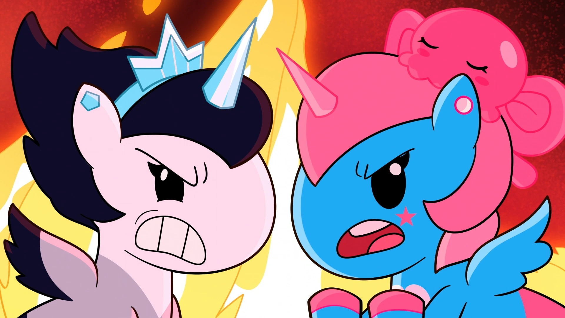 Gwen and Squishella ready to argue. Blank Meme Template