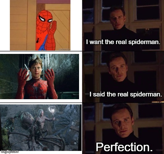 The Real Spiderman | I want the real spiderman. I said the real spiderman. Perfection. | image tagged in i want the real,bg3,gaming | made w/ Imgflip meme maker