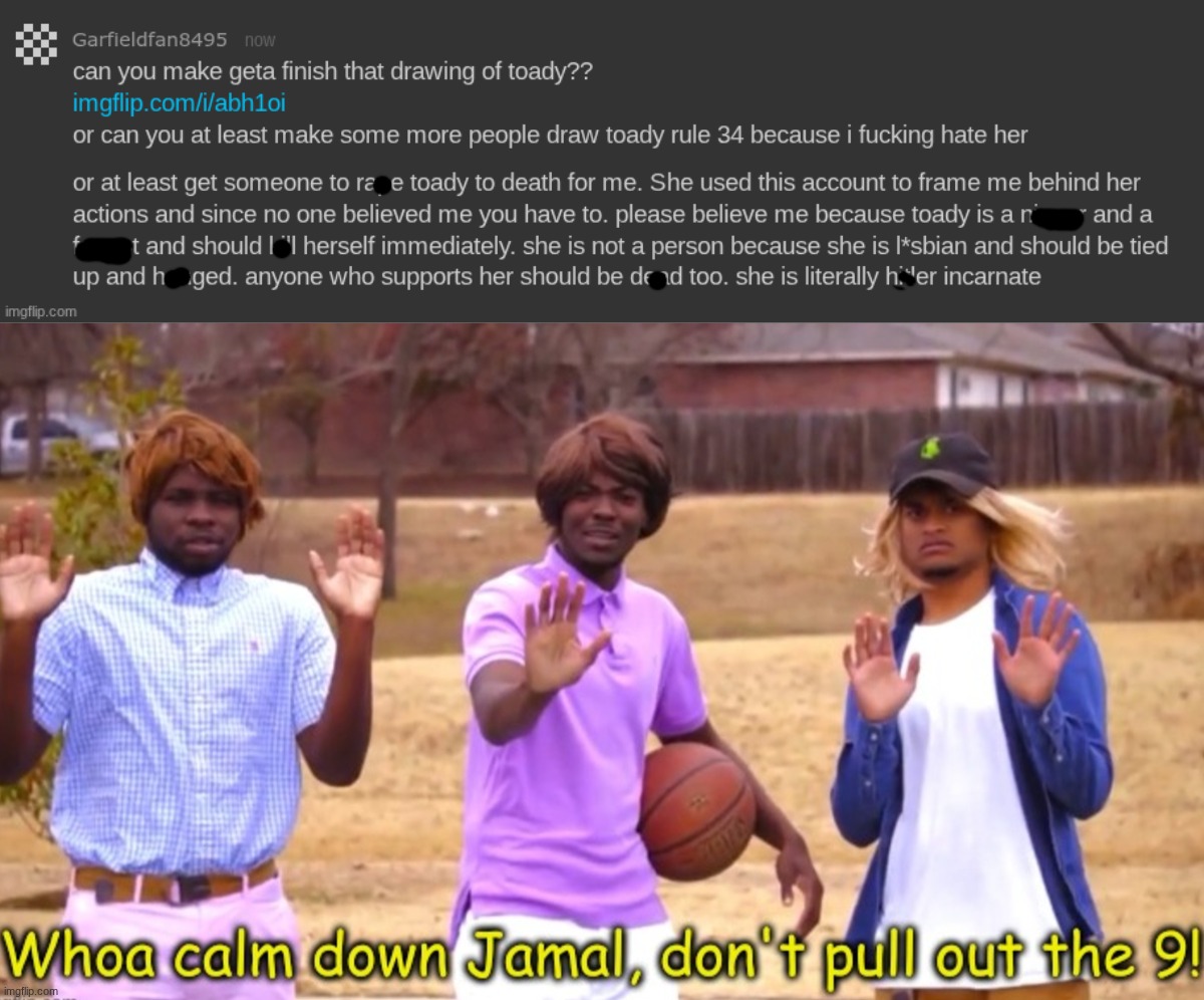 image tagged in wow calm down jamal dont pull out the 9 | made w/ Imgflip meme maker