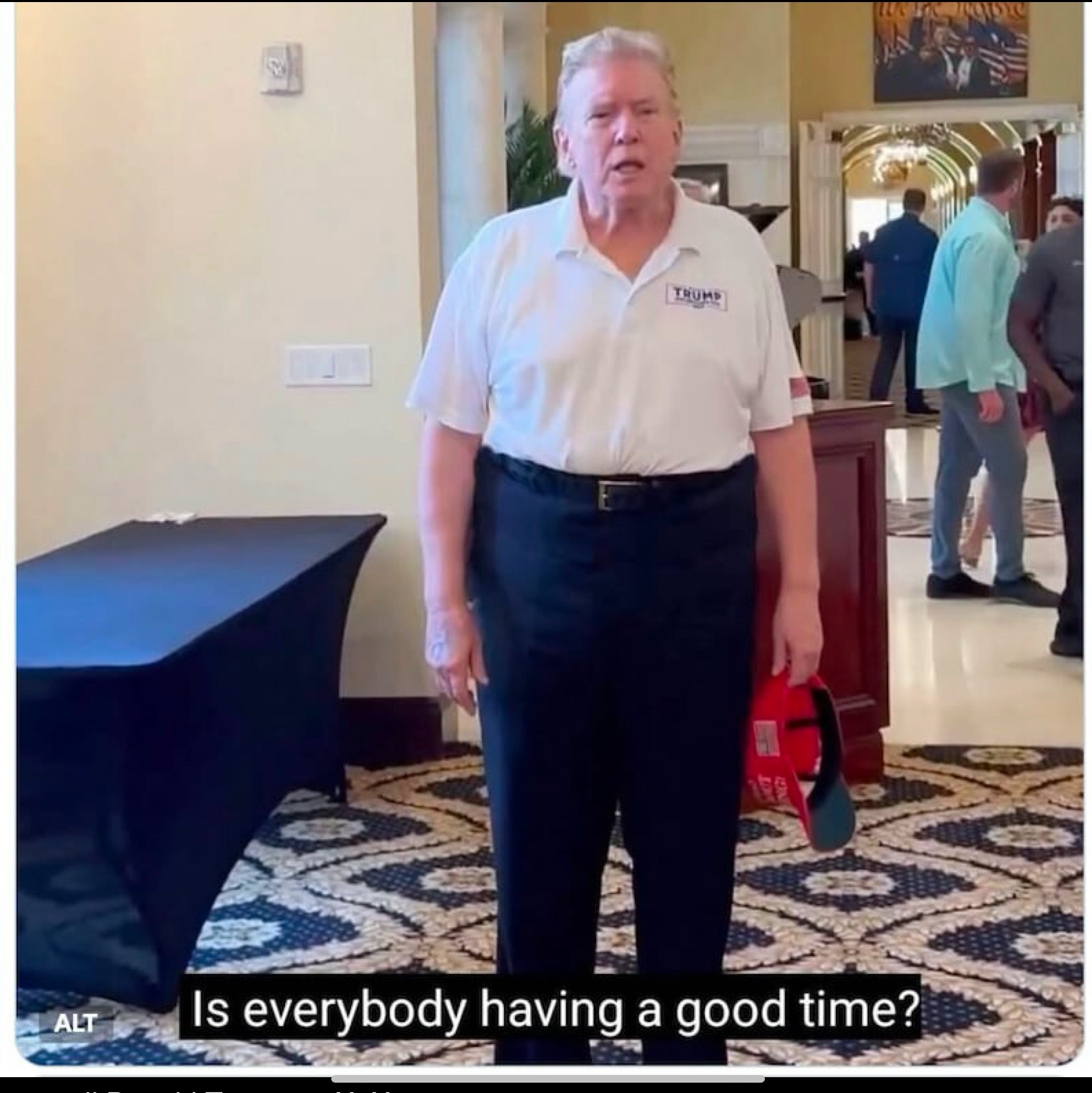 Trump having a good time Blank Meme Template