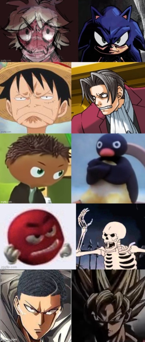 The 10 faces of anger and frustration | made w/ Imgflip meme maker