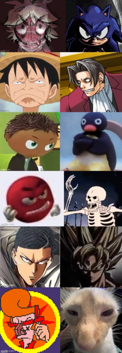 The 12 faces of anger and frustration | made w/ Imgflip meme maker