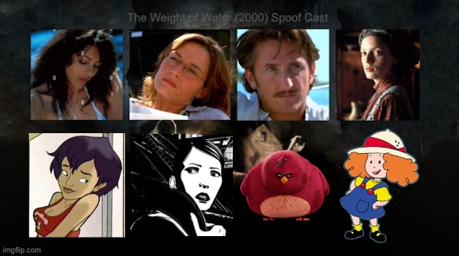 Credit to Mico the Ninjago Fan 2024 for this used | image tagged in meme,memes,spoof cast,the weight of water,characters,roles | made w/ Imgflip meme maker