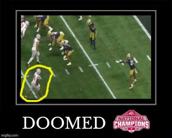 Jeremiah Smith meme | DOOMED | image tagged in black box meme,memes,college football,ohio state buckeyes,notre dame,football | made w/ Imgflip meme maker
