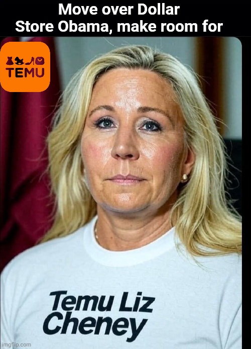 MTG is Temu Liz Cheney Blank Meme Template