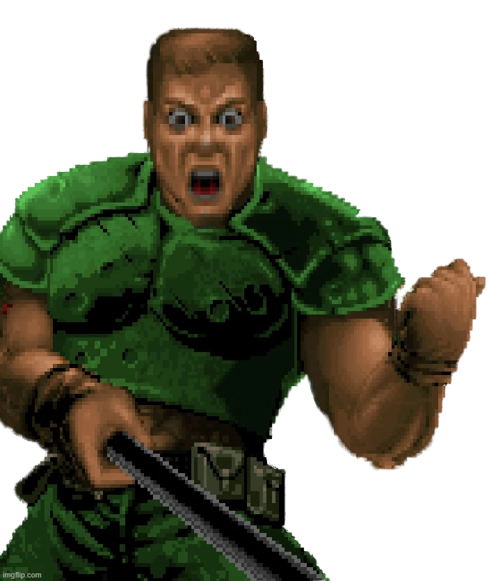 DOOM: Doomguy selfie Blank Meme Template